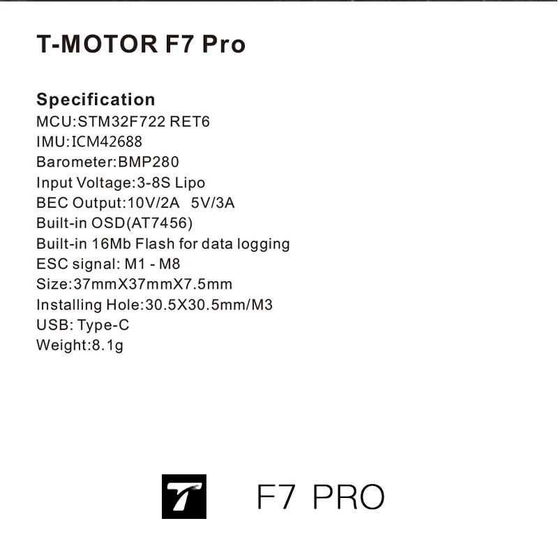 F7 PRO T-Motor Flight Controll - đánh giá và giá T-Motor F7 Pro Flight Controller