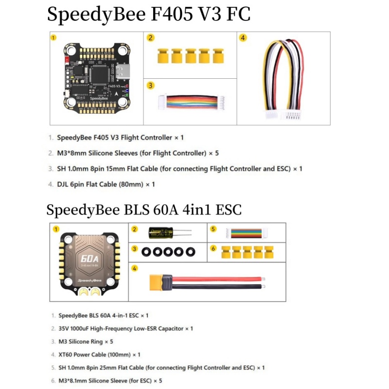 SpeedyBee F4 F405 V4 55A BLS 3 - đánh giá và giá Speedybee F405 V4 Bls 55A Stack