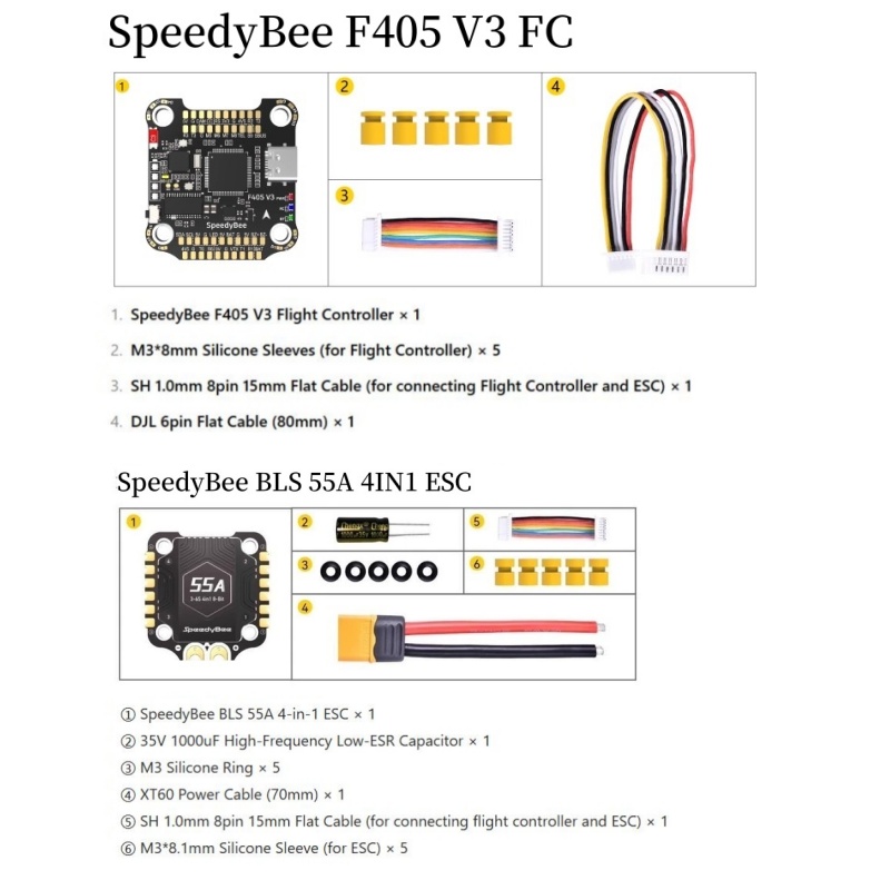 SpeedyBee F4 F405 V4 55A BLS 3 - đánh giá và giá Speedybee F405 V4 Bls 55A Stack