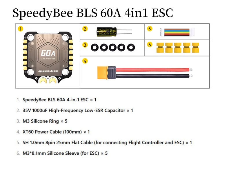 SpeedyBee F4 F405 V4 55A BLS 3 - đánh giá và giá Speedybee F405 V4 Bls 55A Stack